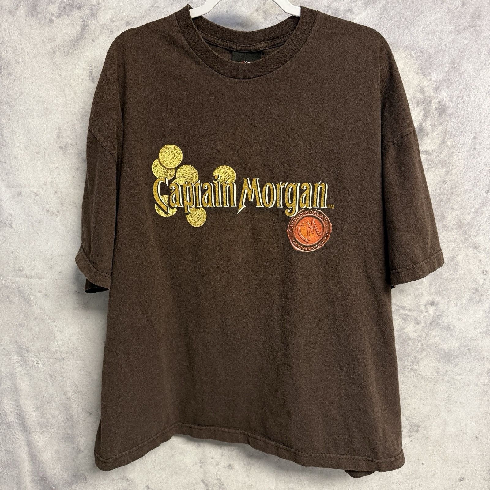 Vintage Vintage Captain Morgan Rum T Shirt Mens 2XL Brown Treasure M Size US XXL / EU 58 / 5 - 1 Thumbnail