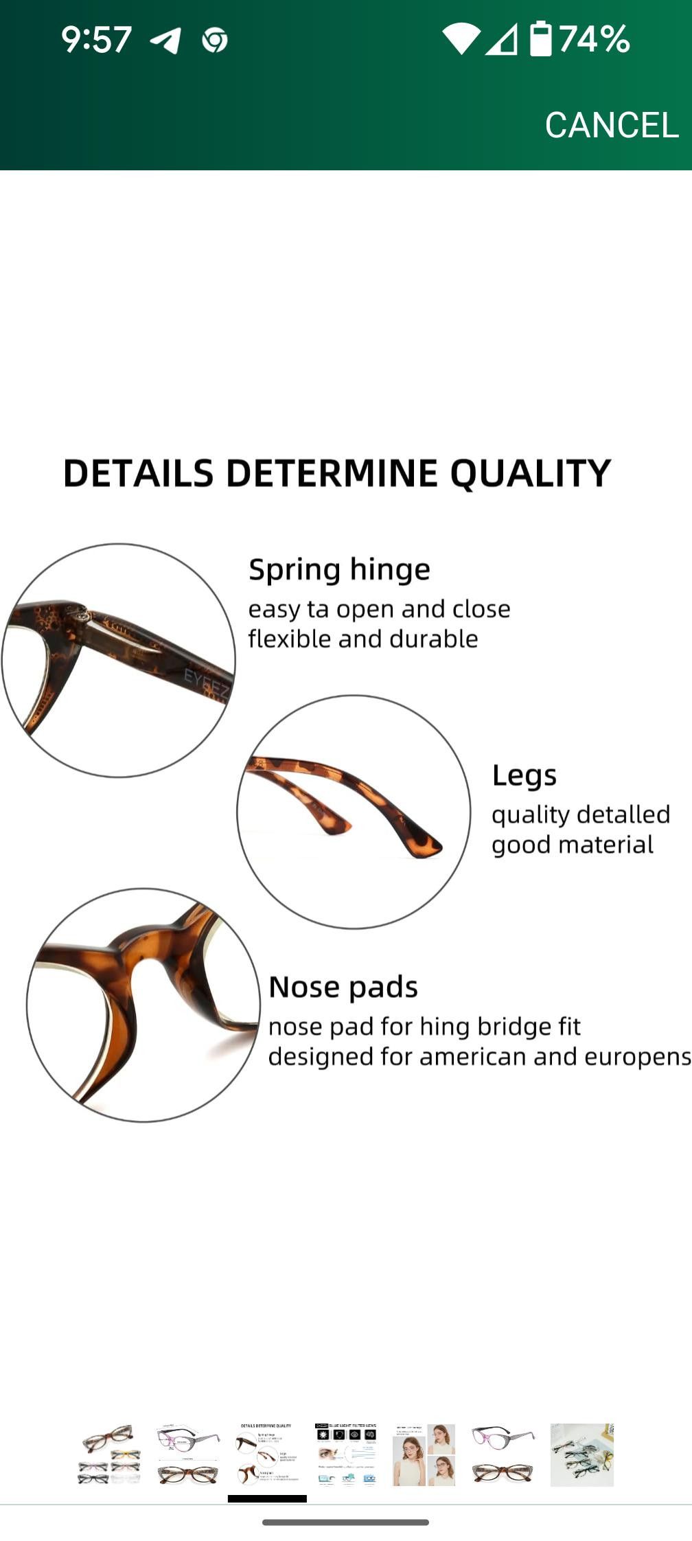 NBDN Nobrandedon Reading Glasses-6PC BlueLight Hinges Anti-glare UVReaders Size ONE SIZE - 5 Thumbnail