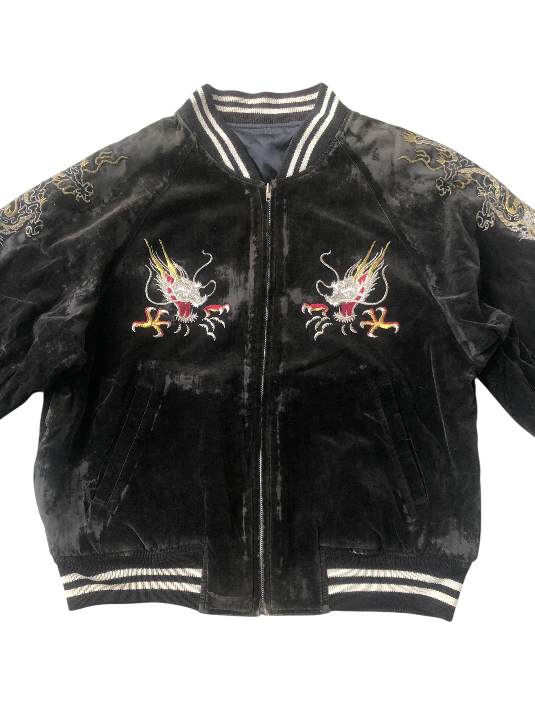 Japanese Brand 🔥Reversible SUKAJAN SOUVENIR YOKOSUKA Japan Jacket Velvet Size US L / EU 52-54 / 3 - 7 Thumbnail