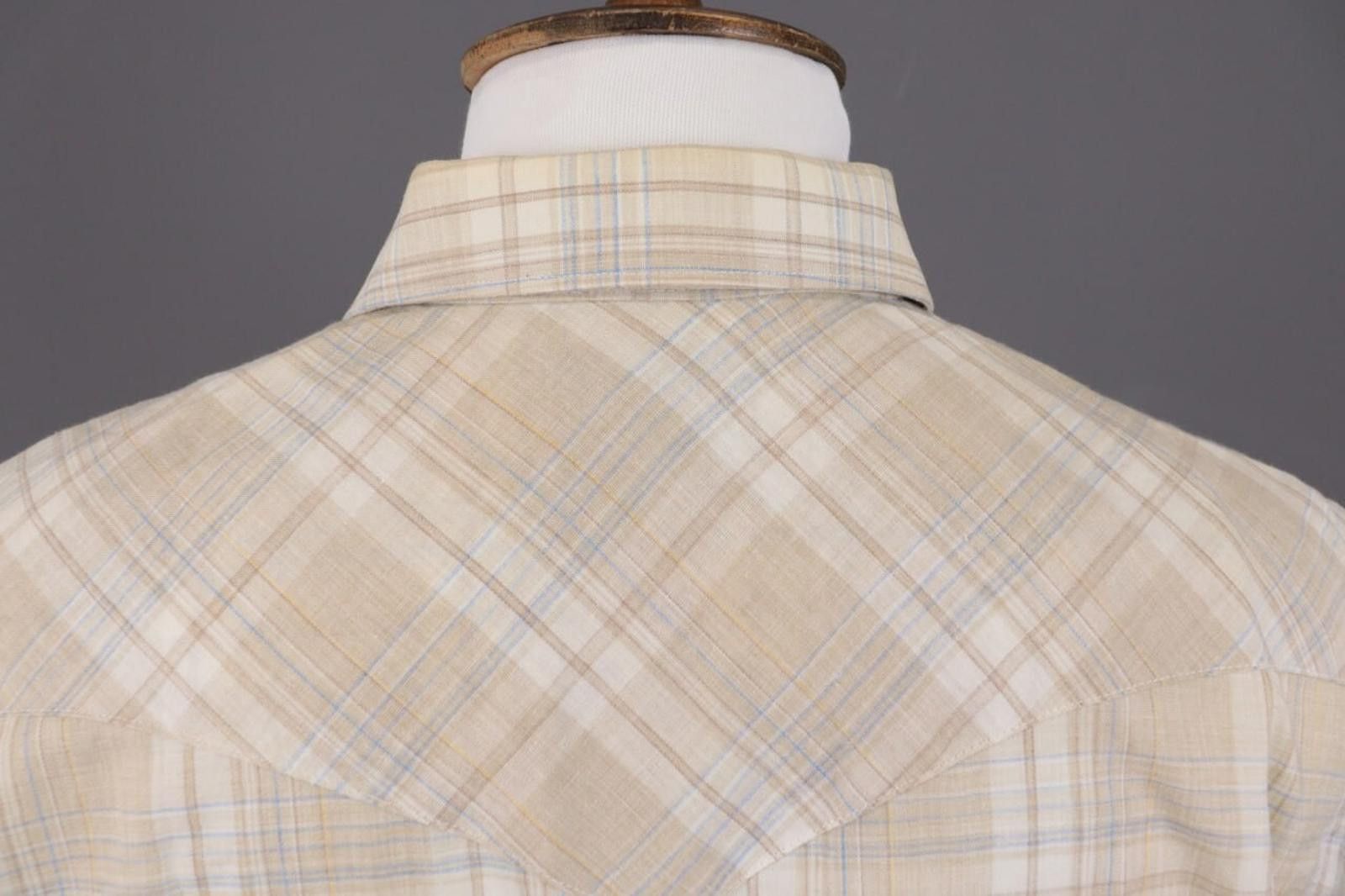 Wrangler Vintage Wrangler Beige Check Snap Western Shirt Size 17 Size US M / EU 48-50 / 2 - 11 Thumbnail
