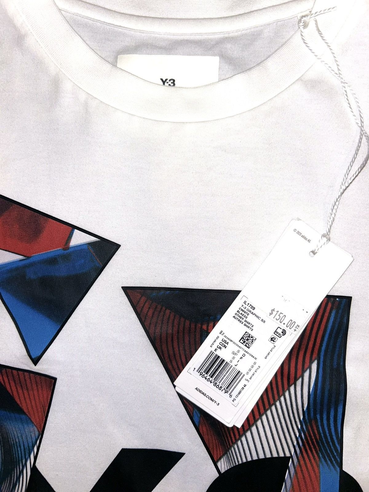 Y-3 Yohji Yamamoto (Y-3) Graphic SS Core White Tee Size US S / EU 44-46 / 1 - 2 Thumbnail