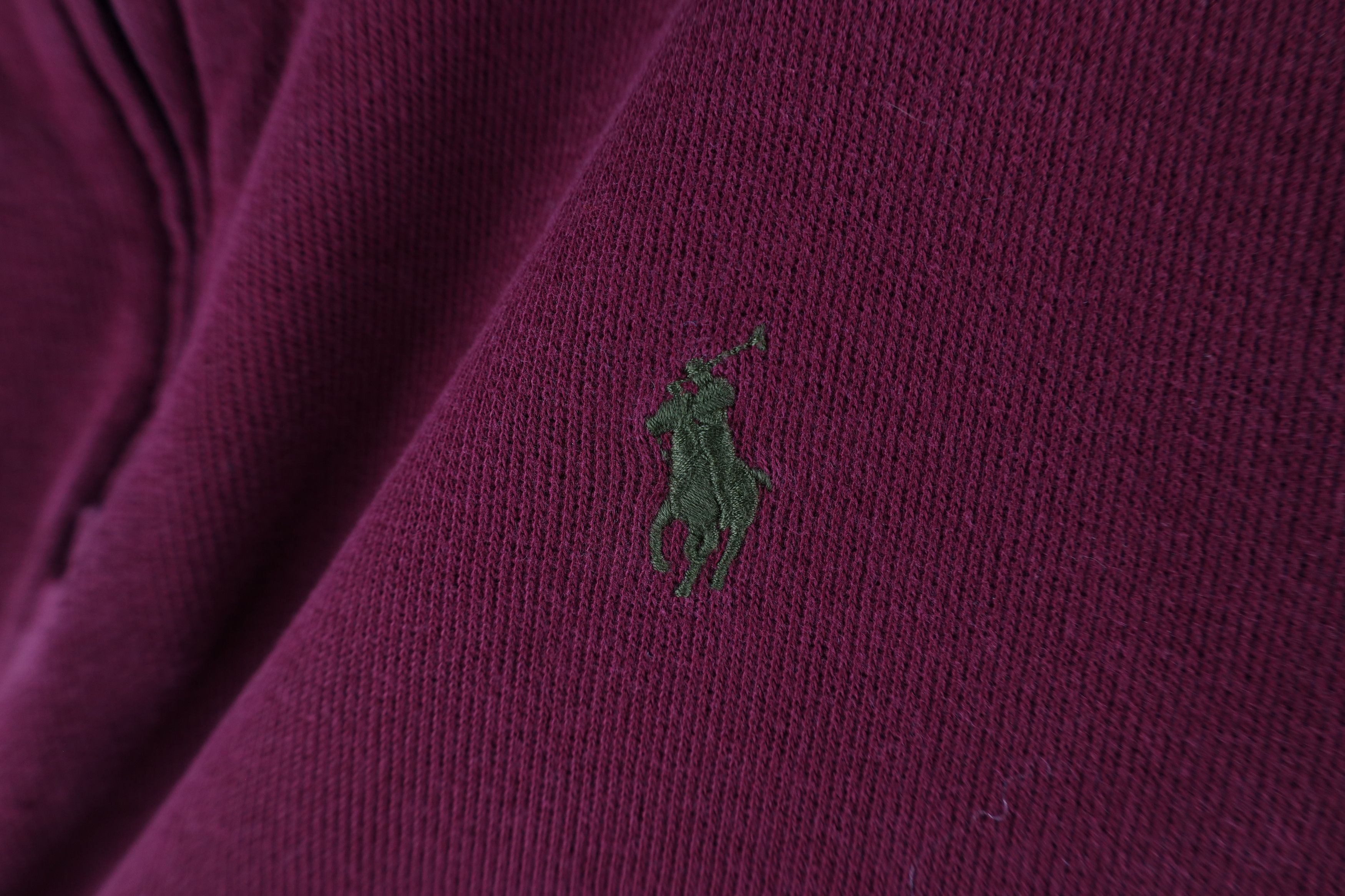 Ralph Lauren × Vintage Ralph Lauren Rib Knit Half Zip Pullover Sweater Maroon Size US L / EU 52-54 / 3 - 4 Thumbnail