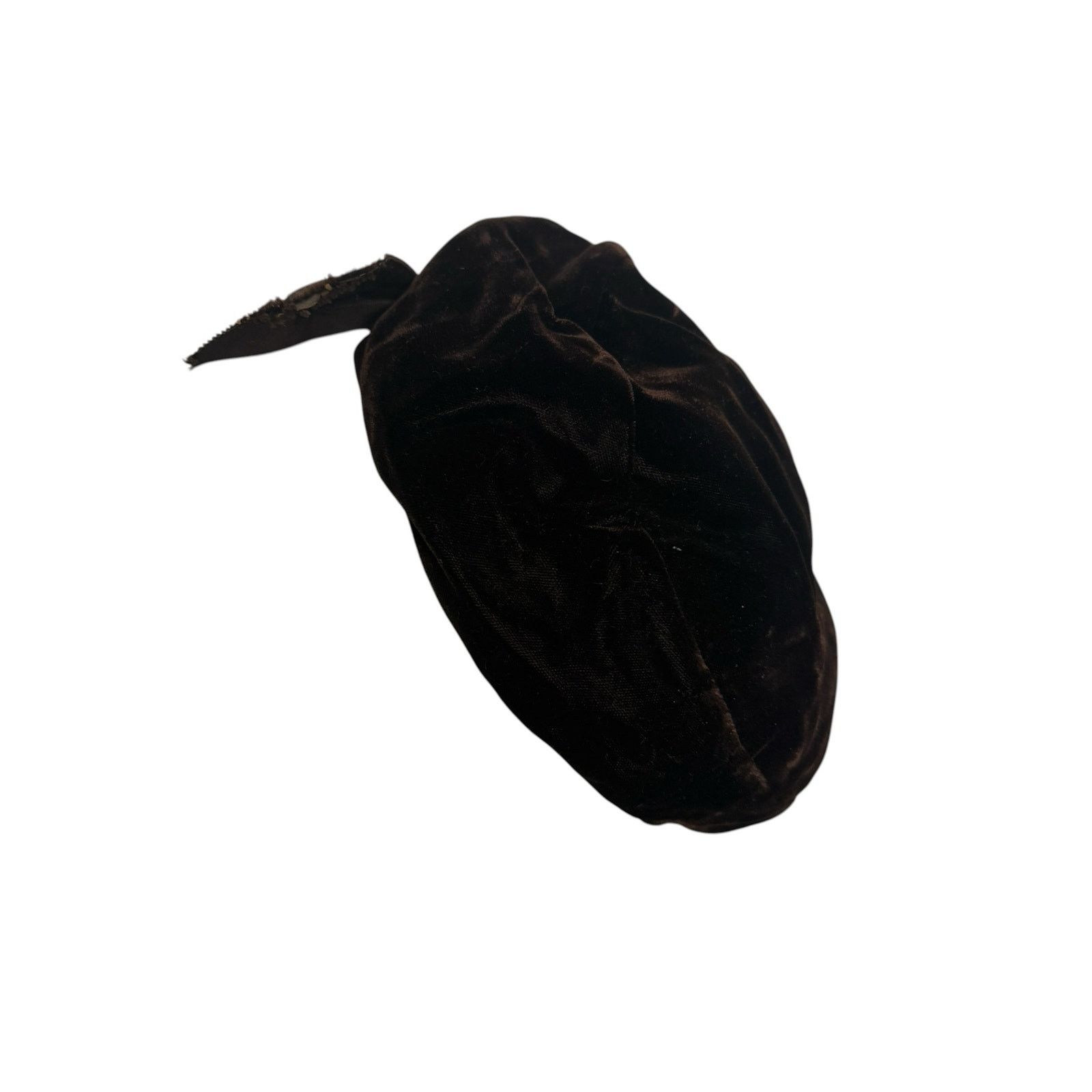 Vintage Vintage 60s Velvet Beret Brown Bow Parisian Cottagecore Hat Size ONE SIZE - 7 Thumbnail