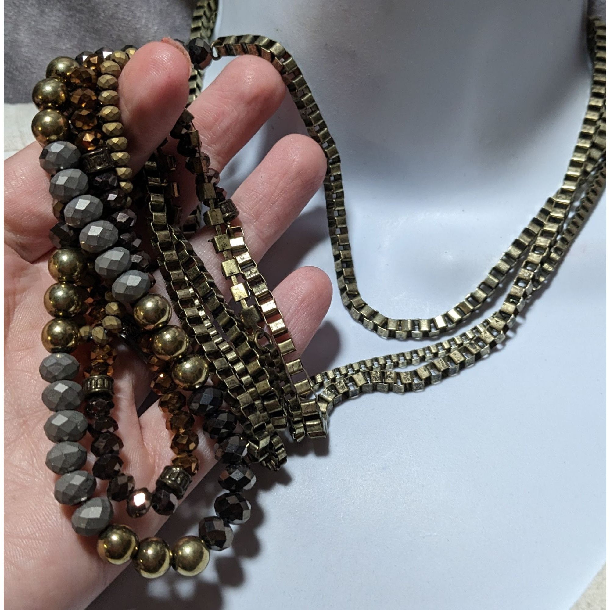 Other Multilayer Glam Box Link Beaded Statement Necklace Size ONE SIZE - 10 Thumbnail