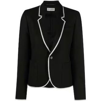 Saint Laurent Paris oc11z1125 Veste Gabardine Blazer in Noir Size M / US 6-8 / IT 42-44 - 1 Preview