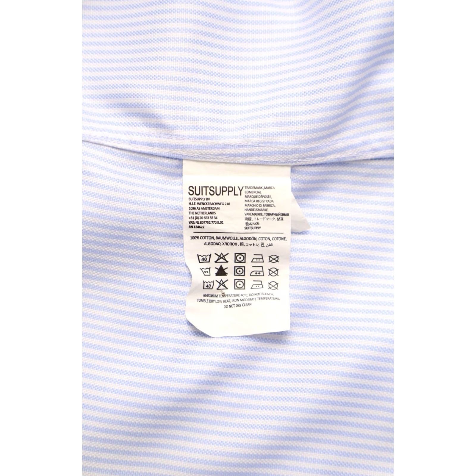 Suitsupply SUITSUPPLY Try On Extra Slim Fit Formal Shirt Men's 48 / 19 Pinstriped Blue Size 48R - 7 Thumbnail