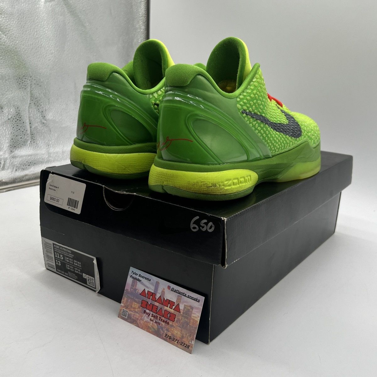Nike Zoom Kobe 6 protro grinch Size US 11.5 / EU 44-45 - 5 Thumbnail