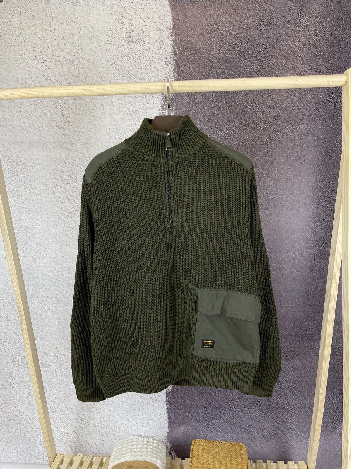 Carhartt Carhartt Walker Half zip sweater in khaki green colour Size US M / EU 48-50 / 2 - 1 Thumbnail