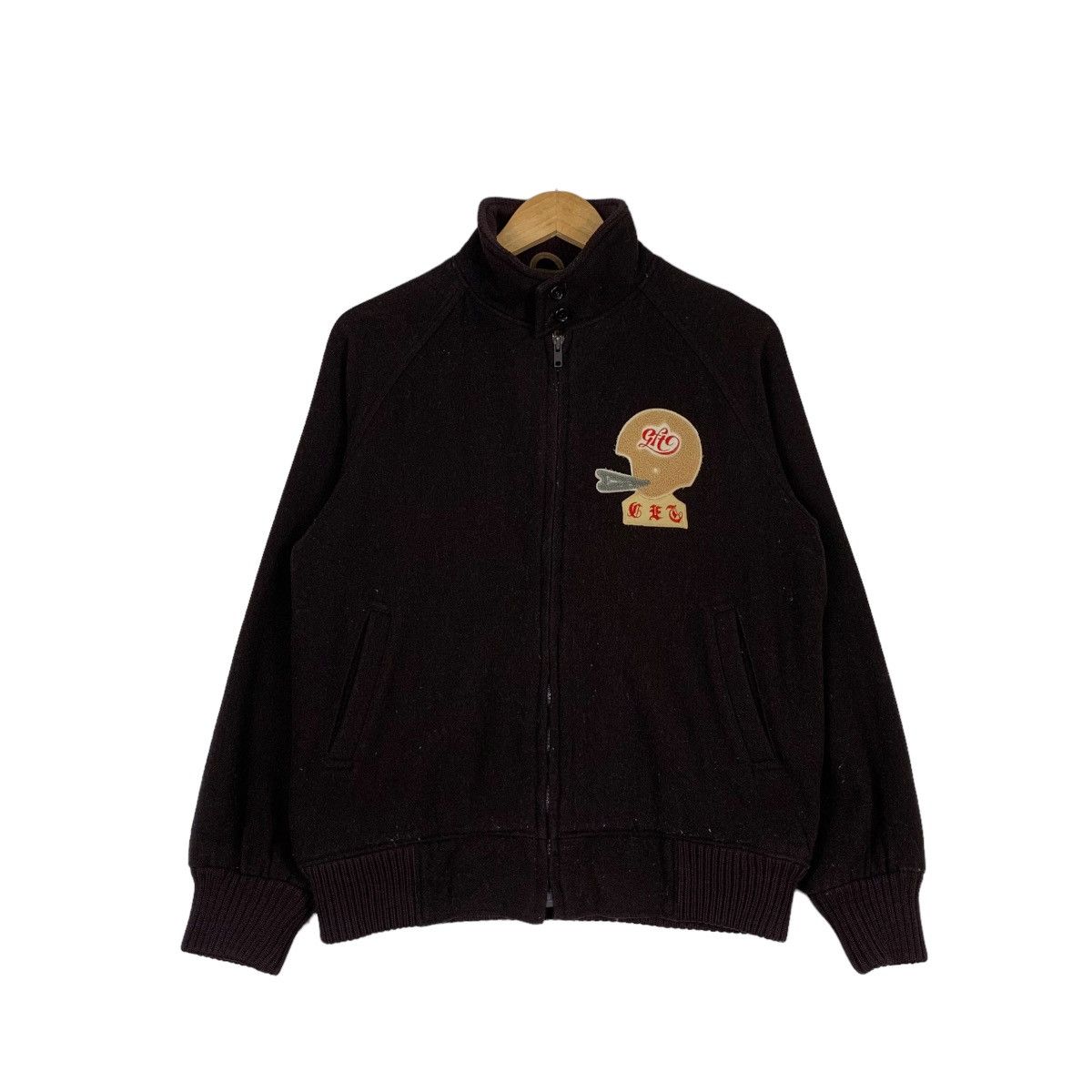 KENJACK Dark Brown Wool Bomber Jacket #1069-C48