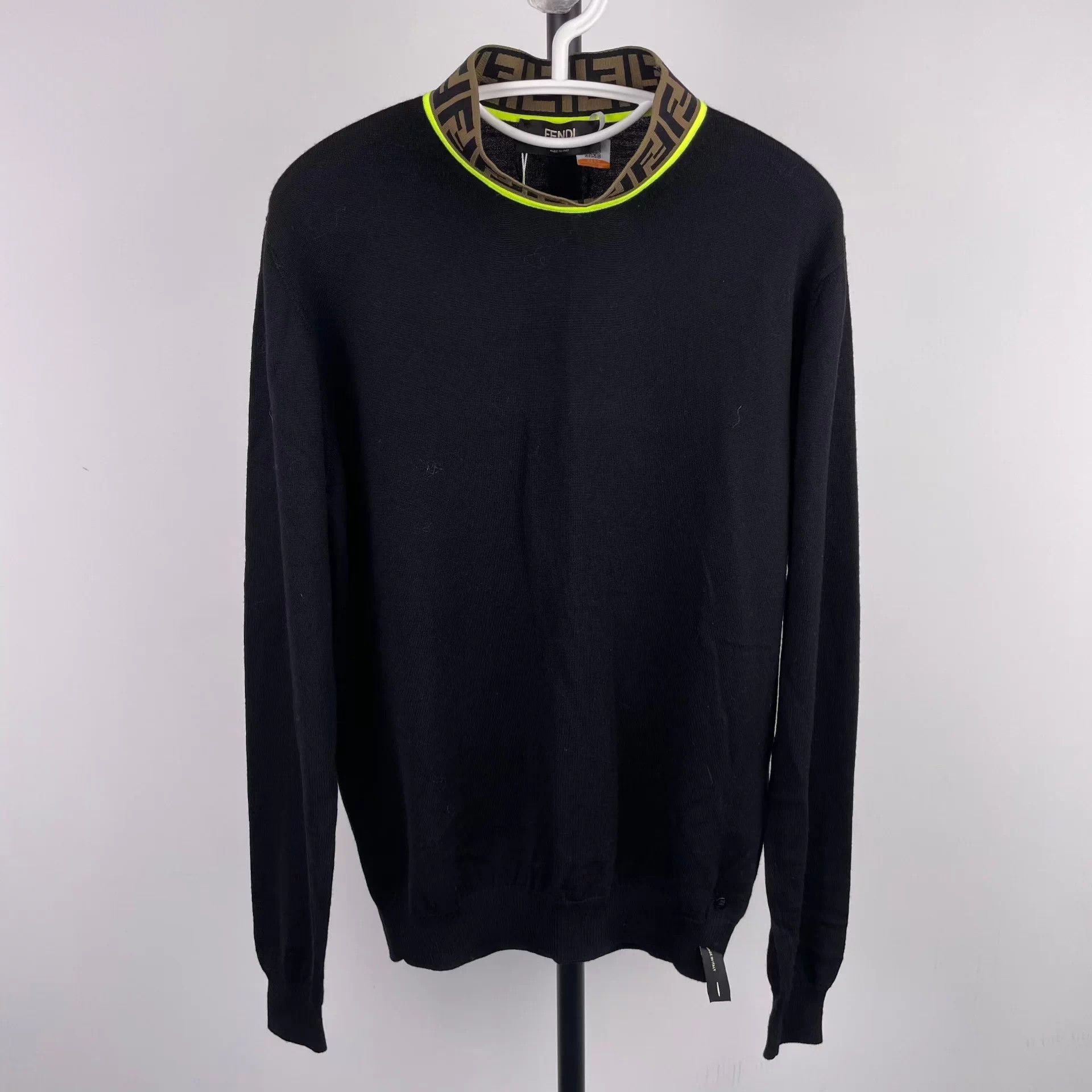 Fendi FENDI Cotton Sweater 48 Black 260514JCLYGA3 Size US M / EU 48-50 / 2 - 1 Thumbnail