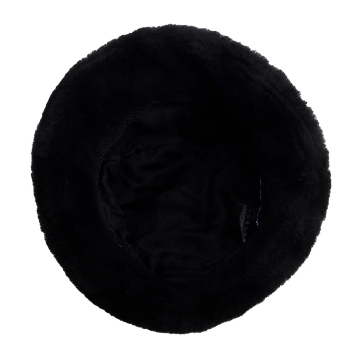 Prada Prada Black Shearling Triangle Logo Bucket Hat Size M Size ONE SIZE - 2 Thumbnail