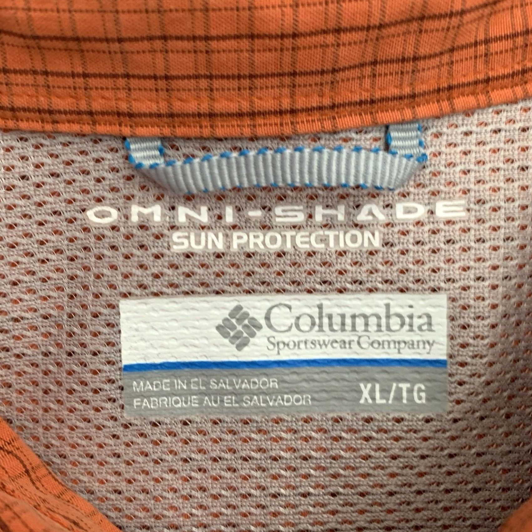 Vintage Columbia Shirt Mens XL Omni Shade Short Sleeve Vented Fishing Orange Check Size US XL / EU 56 / 4 - 2 Thumbnail
