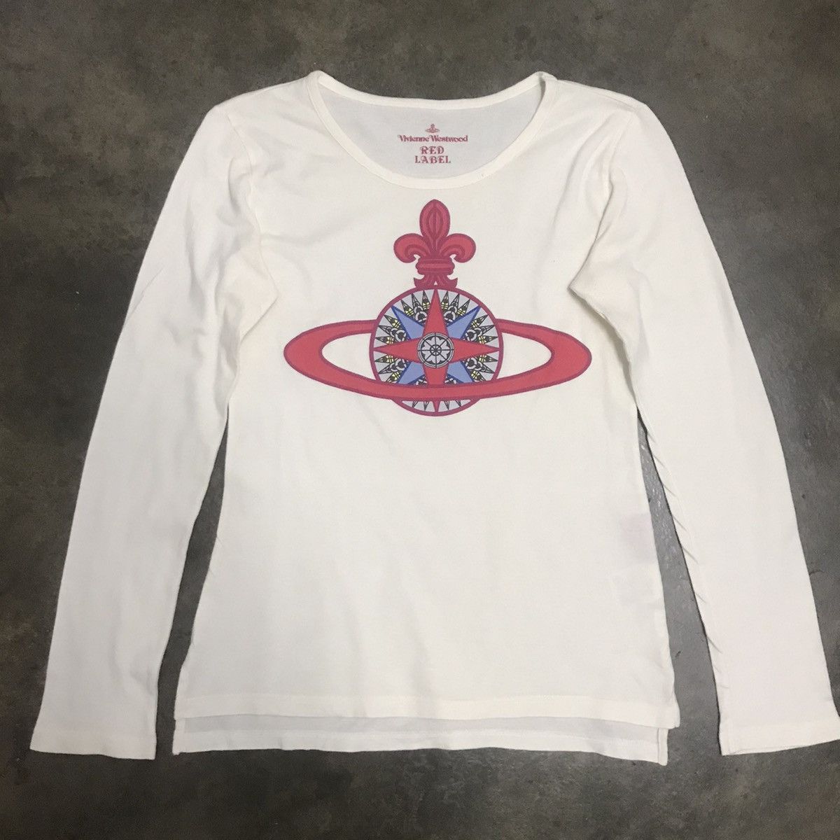 image of Vivienne Westwood - Iconic Orb Logo Long Sleeve T-Shirt in White, Women's (Size Small)