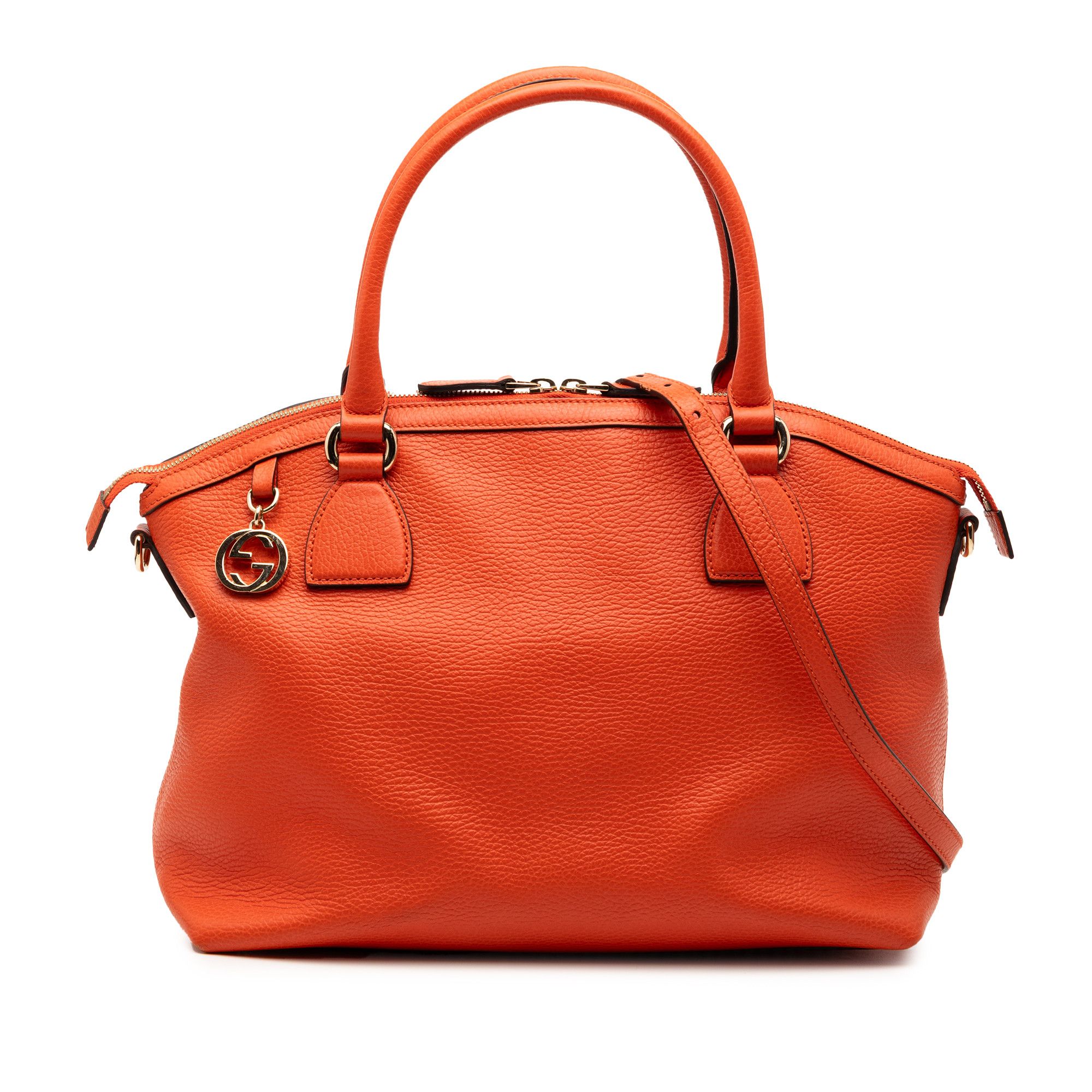 Gucci Gucci Medium Leather GG Charm Dome Satchel Size ONE SIZE - 1 Thumbnail