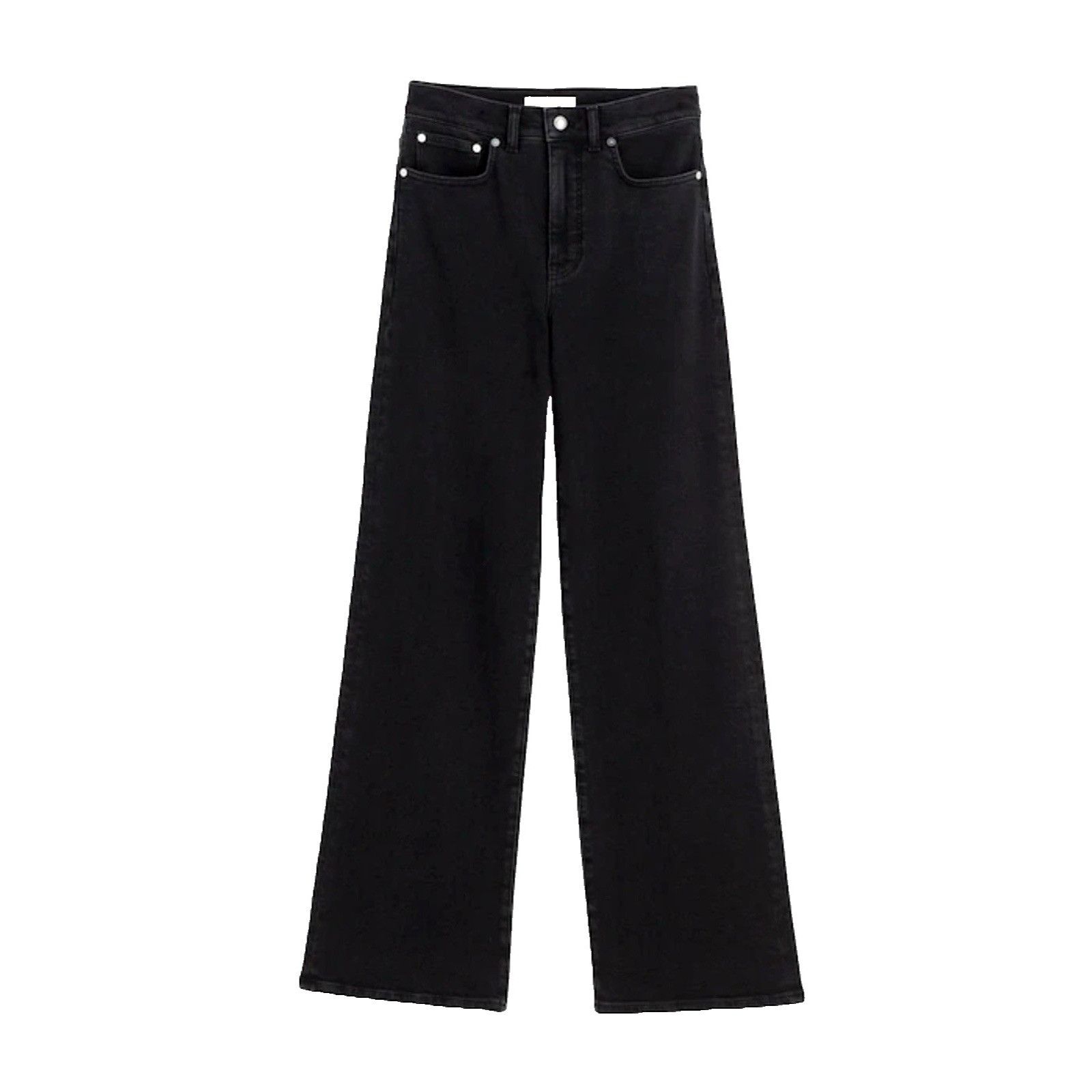 Madewell Madewell The Wide-Leg Jean Black Petite 27P High Rise Size 27" / US 4 / IT 40 - 1 Thumbnail