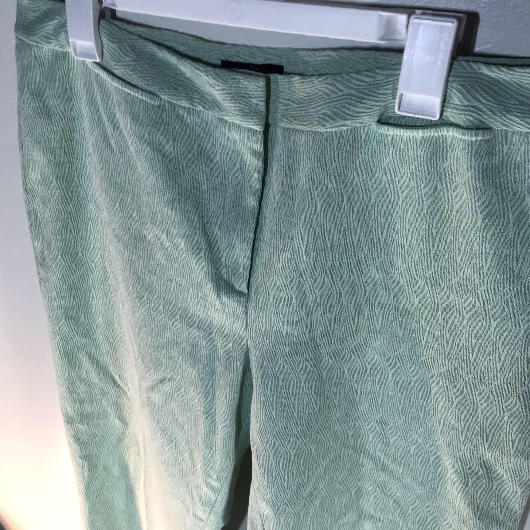 Vintage Peck & Peck Pants Womens Size 14 Lt Green/White Geometric Print Dress Pants Size 36" / US 14 / IT 50 - 3 Thumbnail