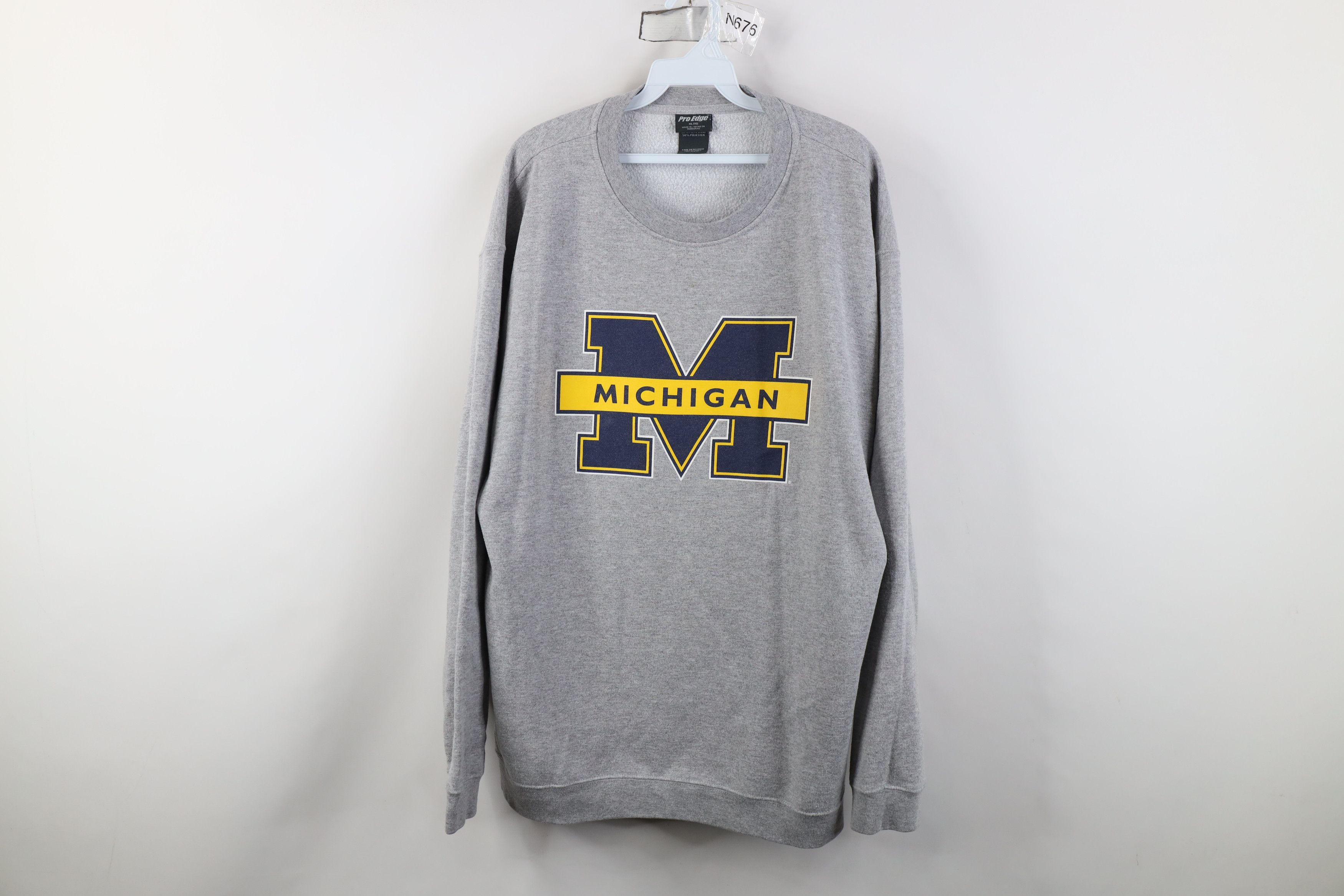 Vintage Vintage 90s Y2K Block M University of Michigan Sweatshirt Size US XL / EU 56 / 4 - 1 Thumbnail