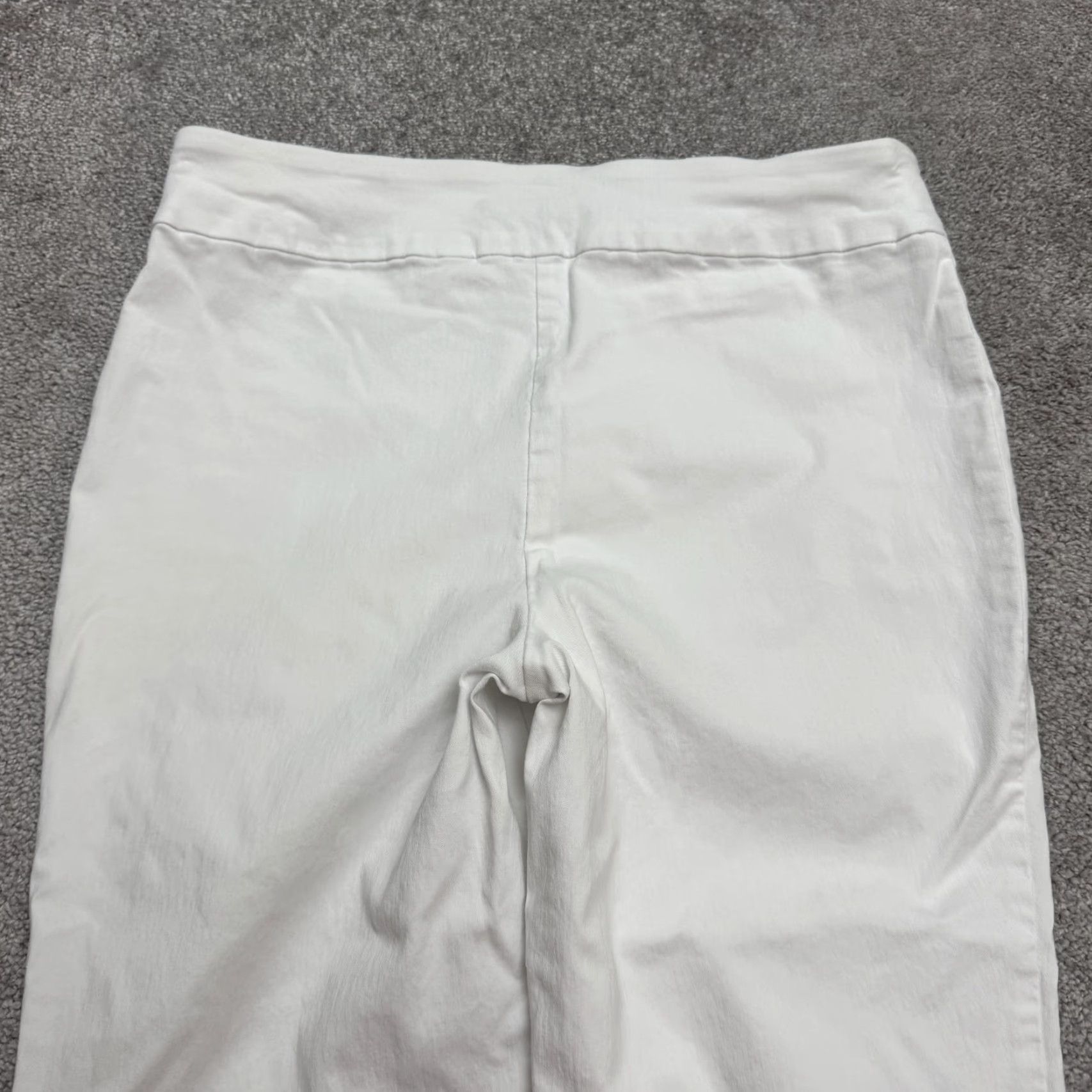 Vintage Counterparts White Capri Cropped Pants Women L Regular Straight Buckle Metal Stretch Size 36" / US 14 / IT 50 - 3 Thumbnail