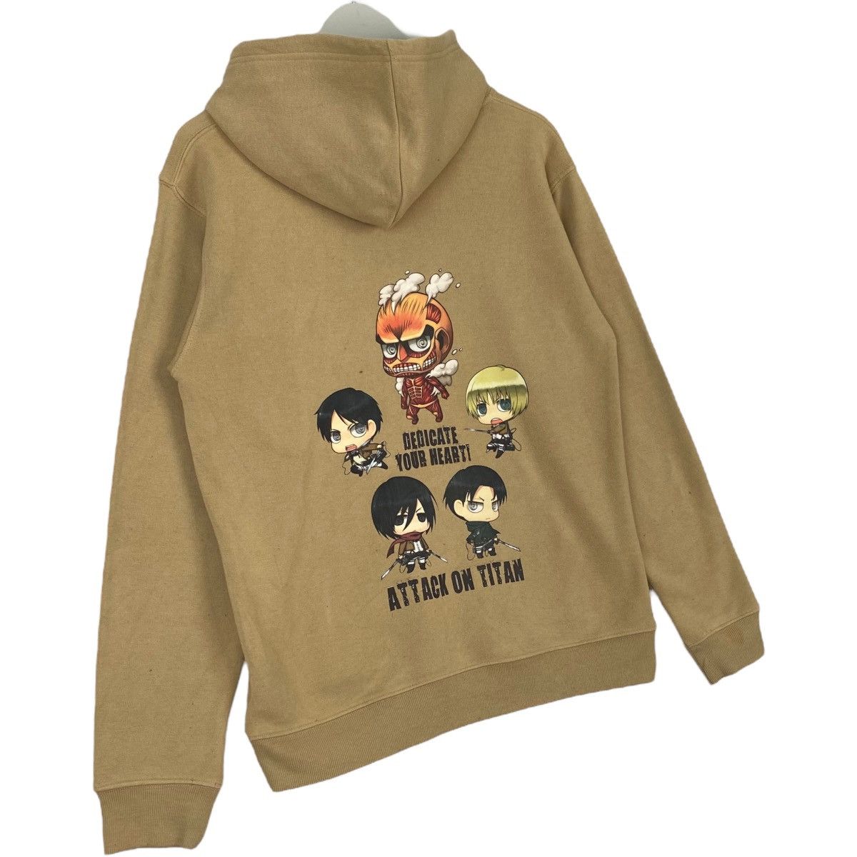 Designer × Vintage Vintage Attack On Titan Hoodie Sweater Beige Size US M / EU 48-50 / 2 - 10 Thumbnail