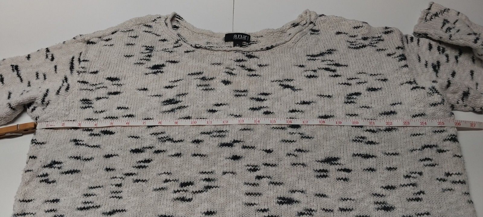Other A.N.A Womens 1X Cream Black Lightweight Sweater 3/4 Sleeve Size XL / US 12-14 / IT 48-50 - 6 Thumbnail