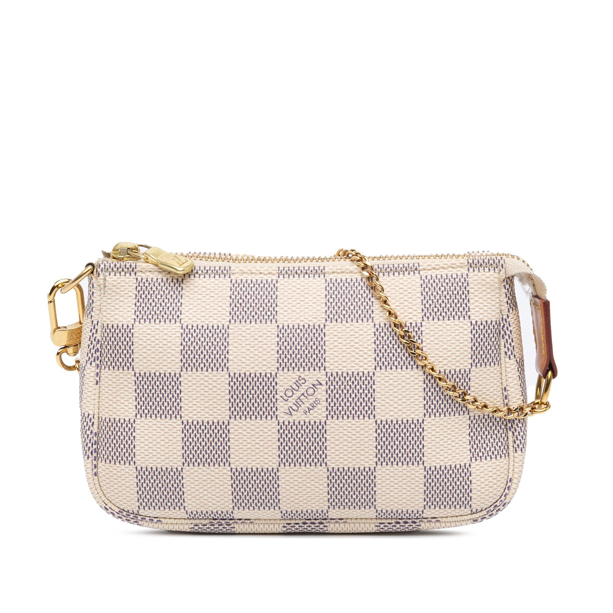 Louis Vuitton Damier Azur Mini Pochette Accessories White