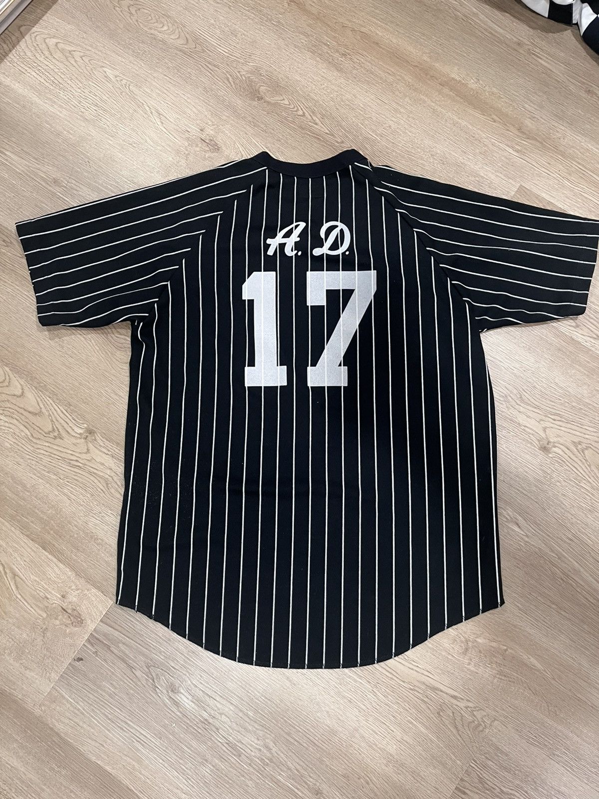 Supreme Supreme Ad Baseball Jersey SS17 Black&White Pinstripe Size US L / EU 52-54 / 3 - 2 Thumbnail