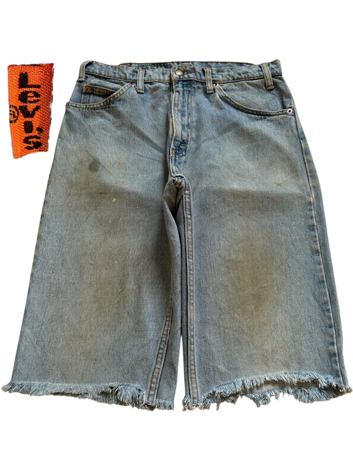 Levi's × Levi's Vintage Clothing Vintage 90s Levis 550 Orange Tab Mud Wash Baggy Jean Short Size US 31 - 1 Thumbnail