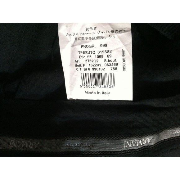 Armani Collezioni ARMANI COLLEZIONI MEN'S BLACK WOOL DRESS PANTS SIZE:38/30 Size 38R - 5 Thumbnail