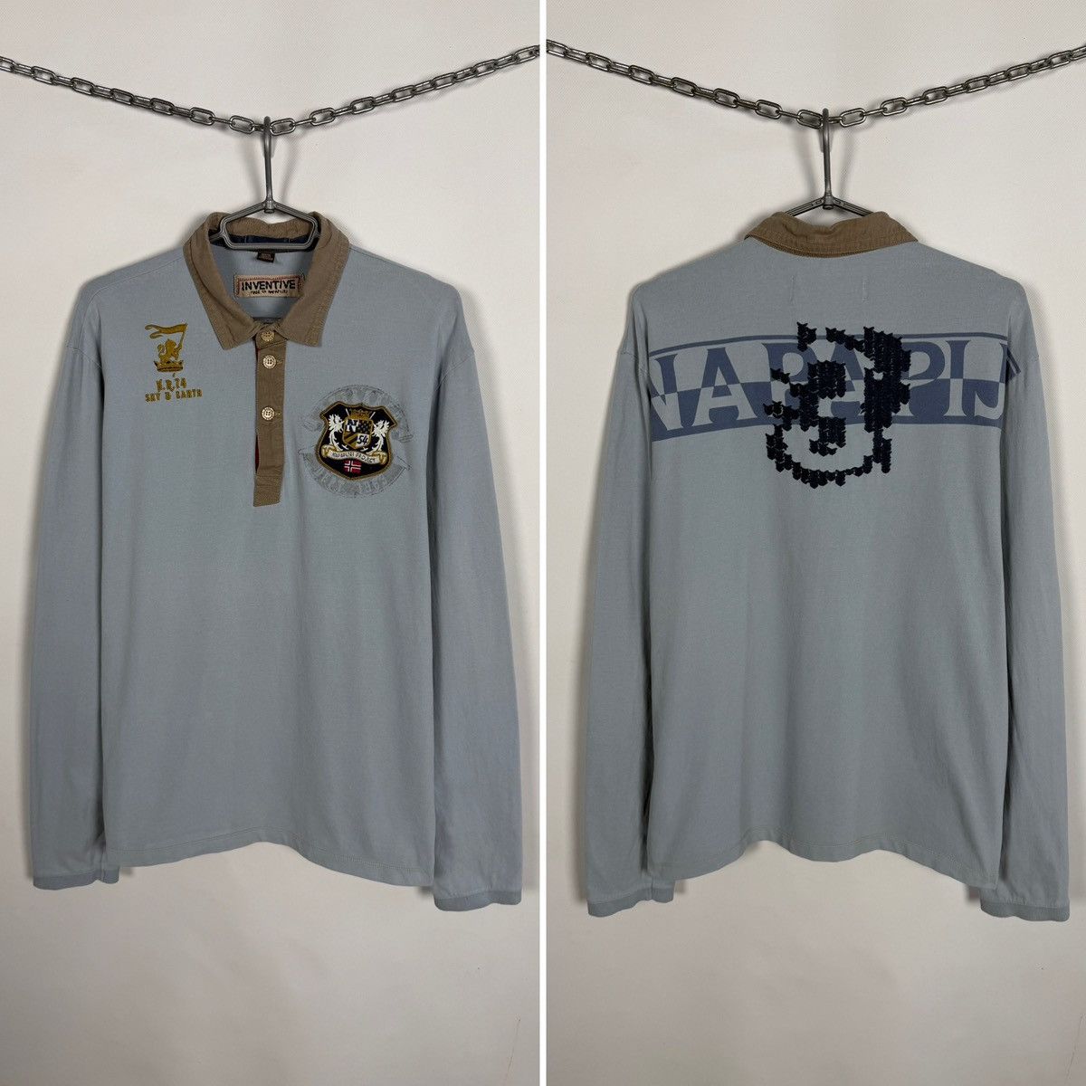Napapijri Men’s Napapijri Project Polo Long Sleeve Shirt Big Logo XXL Size US XXL / EU 58 / 5 - 1 Thumbnail