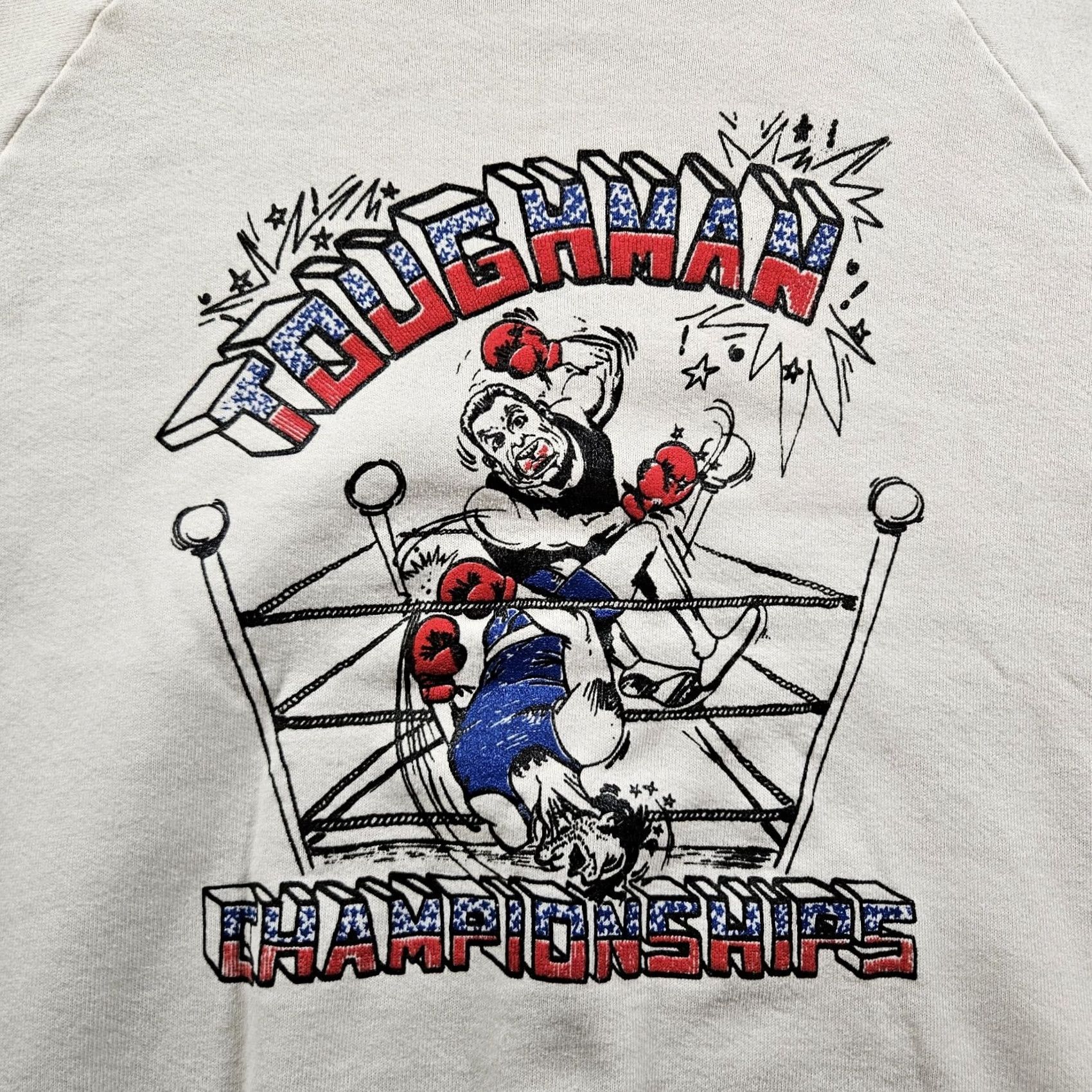 Vintage VINTAGE 80s Toughman Championship Made In USA Crewneck Sweatshirt XXL RARE Screen Stars White USA 80s Mens Pullover Sweatshirt Size US XXL / EU 58 / 5 - 2 Thumbnail