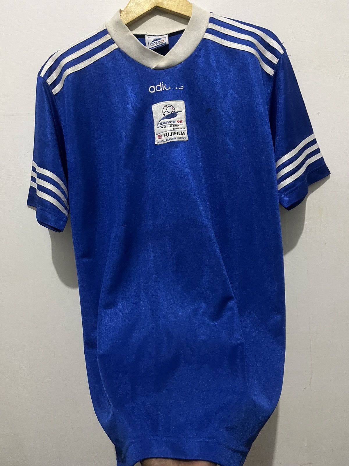 Vintage Vintage Adidas France FujiFilm 98 World Cup Jersey Size US L / EU 52-54 / 3 - 4 Thumbnail