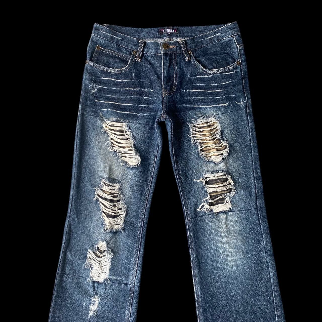 LOWBOX ARCHIVE Lowbox "Shredded" Distressed Flare Cyberpunk Size US 29 - 5 Thumbnail