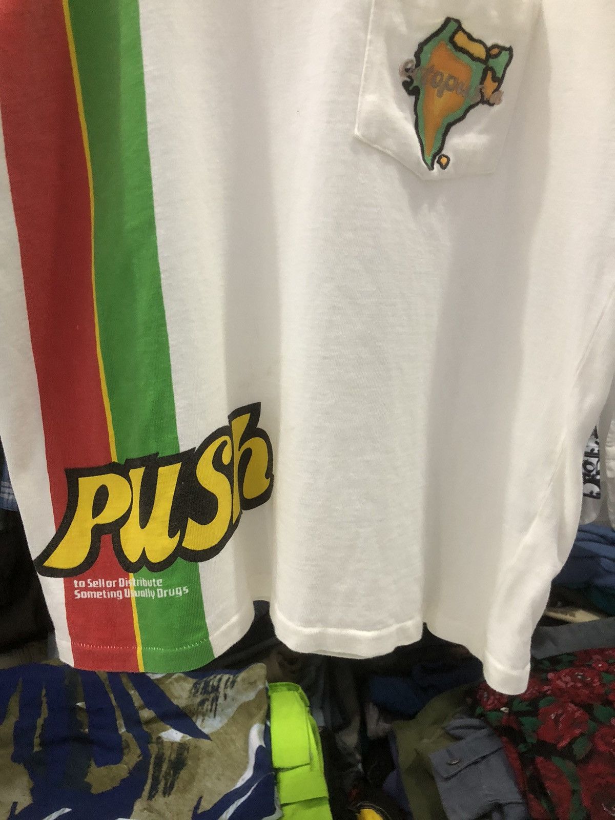 Japanese Brand Octopus Army ‘Push’ Tee – Rare Anti-Drug Streetwear Size US M / EU 48-50 / 2 - 6 Thumbnail
