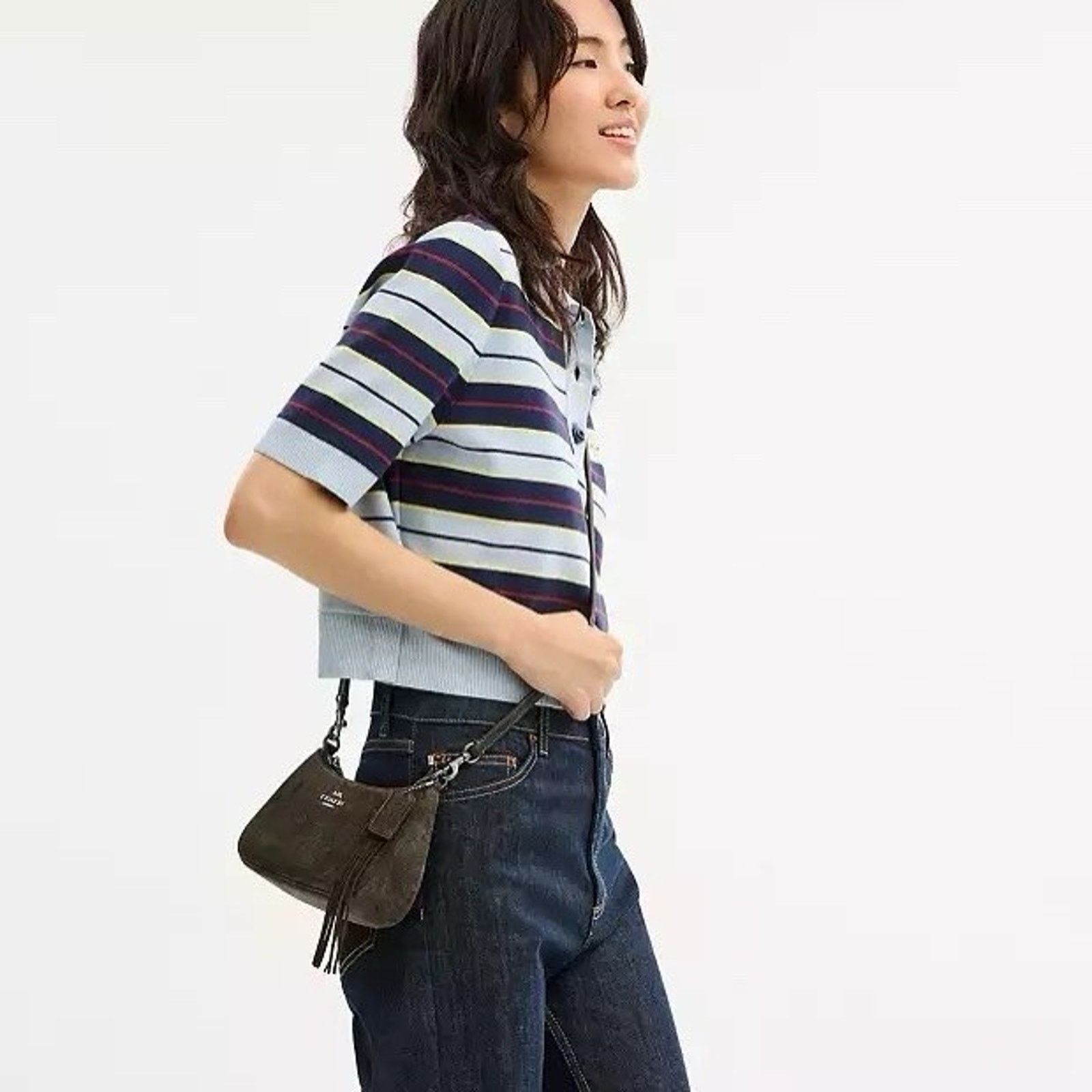 Coach NWT Coach Teri Mini Crossbody Bag CCE42 suede/Qb/Army Green Size ONE SIZE - 8 Thumbnail