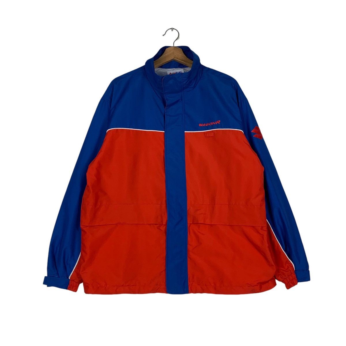 Vintage SUZUKI WAGON R Red Blue Coloblock Jacket #1272-C57 Size US L / EU 52-54 / 3 - 3 Thumbnail