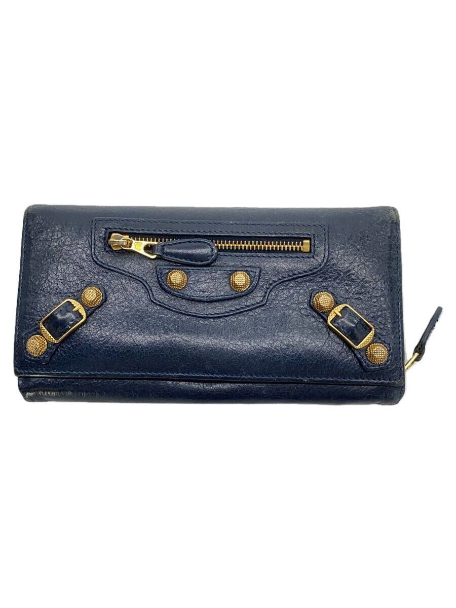 Balenciaga Balenciaga Giant Continental Goat Leather Long Wallet Navy Size ONE SIZE - 1 Thumbnail