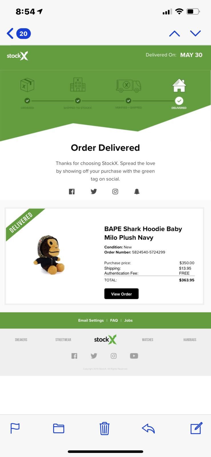 Bape BAPE x Baby Milo Shark Hoodie Plush - StockX Certified Rare Size ONE SIZE - 5 Thumbnail