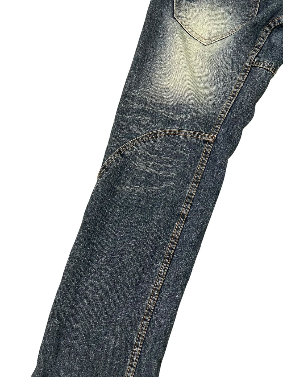 Japanese Brand Slim Jeans Made in Heaven Faded Distress 7🟦 Size US 33 - 11 Thumbnail