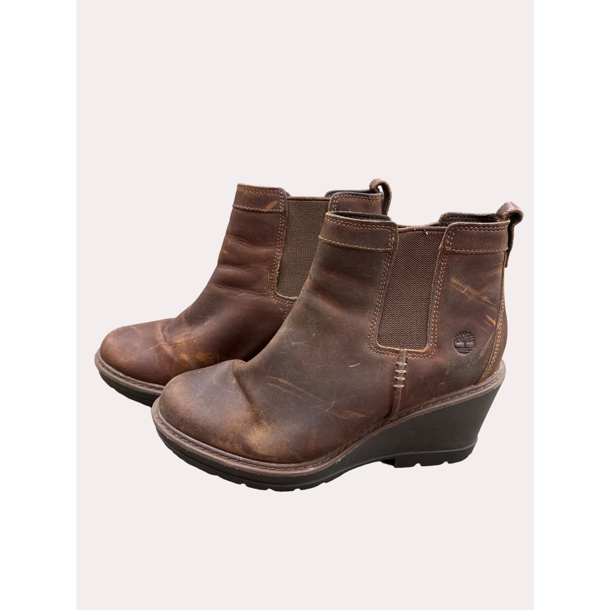 Timberland Timberland grip stick women’s brown leather wedge ankle boot Size US 8.5 / IT 38.5 - 12 Thumbnail