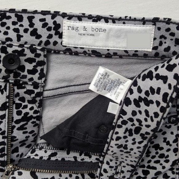Designer Rag Bone Hana Jeans Gray High Rise Velvet Cheetah Bootcut Cr Size 24" / US 00 / IT 34 - 9 Thumbnail