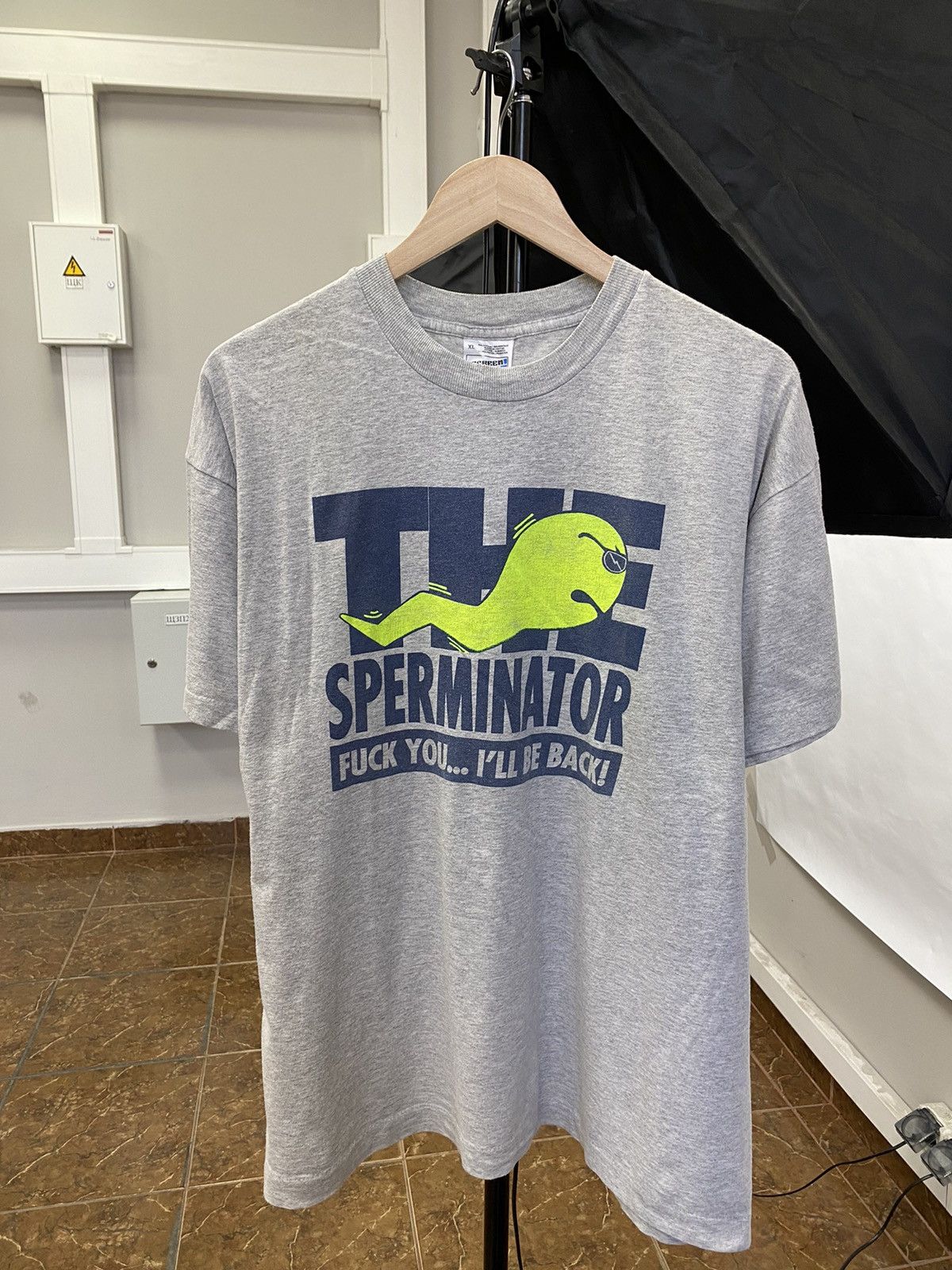 Fruit Of The Loom 🇺🇸 Vintage 90s The Sperminator Fuck you I’ll Be Back Sex tee Size US XL / EU 56 / 4 - 1 Thumbnail