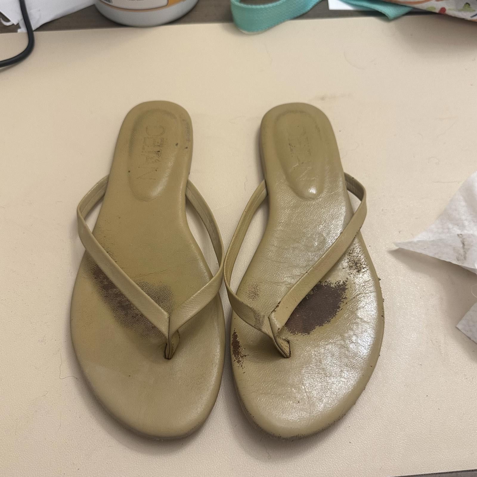 Designer 3 Chic Ladies Sandals - White Mules and Beaded Flip Flops Size US 8.5 / IT 38.5 - 5 Thumbnail
