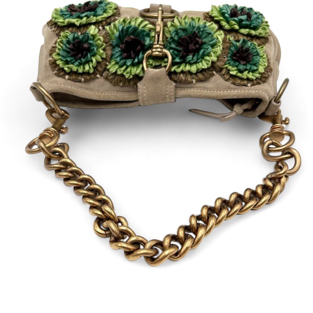 Miu Miu Miu Miu - Flower Handbag Suede Pouch Gold Hardware Size ONE SIZE - 4 Thumbnail