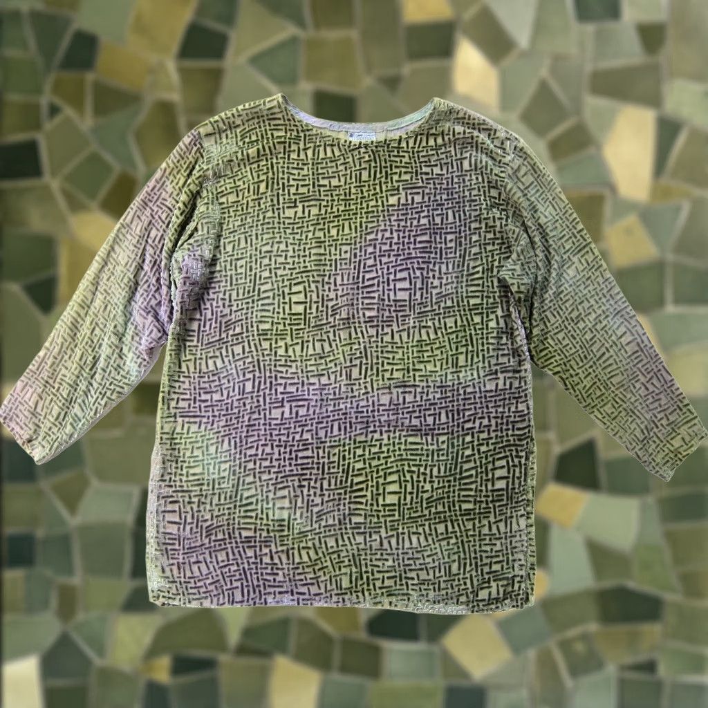 Velvet Kay Chapman Green Velvet Sheer Silk High Neck Long Sleeve Tunic Blouse Women M Size M / US 6-8 / IT 42-44 - 1 Thumbnail