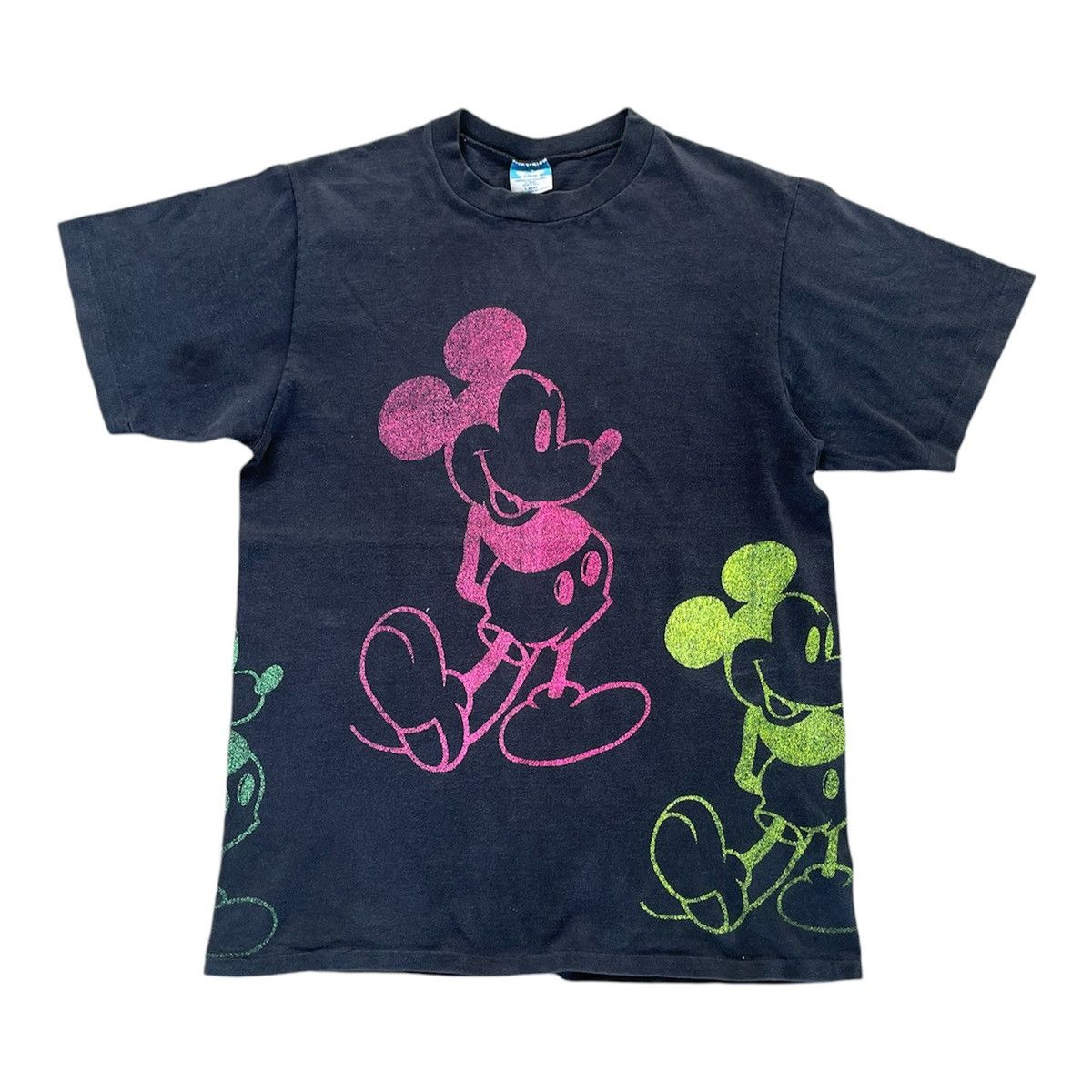 Mickey Mouse × Vintage 1980s Neon Mickey Mouse Multi Print T-Shirts Size US M / EU 48-50 / 2 - 1 Thumbnail