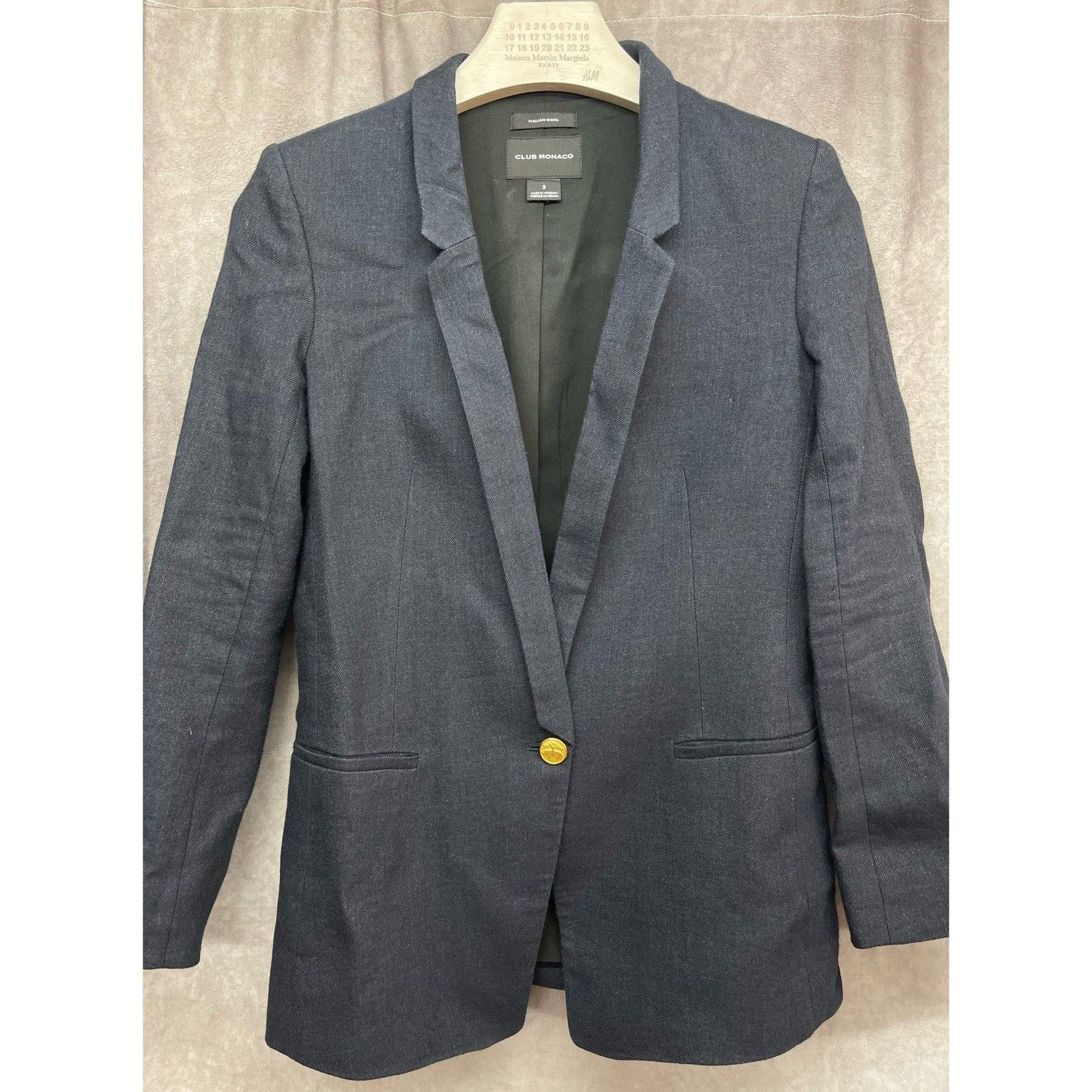 Other Club Monaco Italian Wool Linen Blend Blazer Jacket Gold Butt Size XS / US 0-2 / IT 36-38 - 1 Thumbnail
