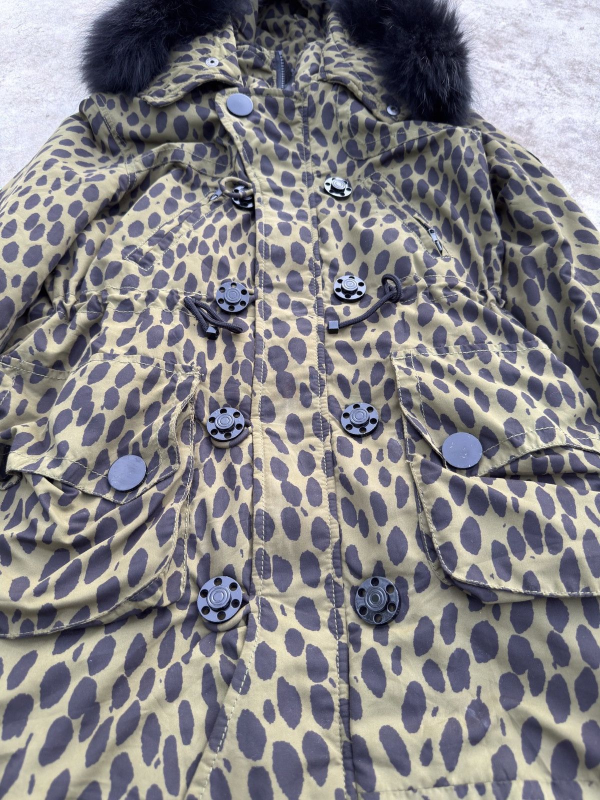 SLY SLY Baroque Japan Raccoon Fur Jacket Leopard Design bondage Size M / US 6-8 / IT 42-44 - 3 Thumbnail