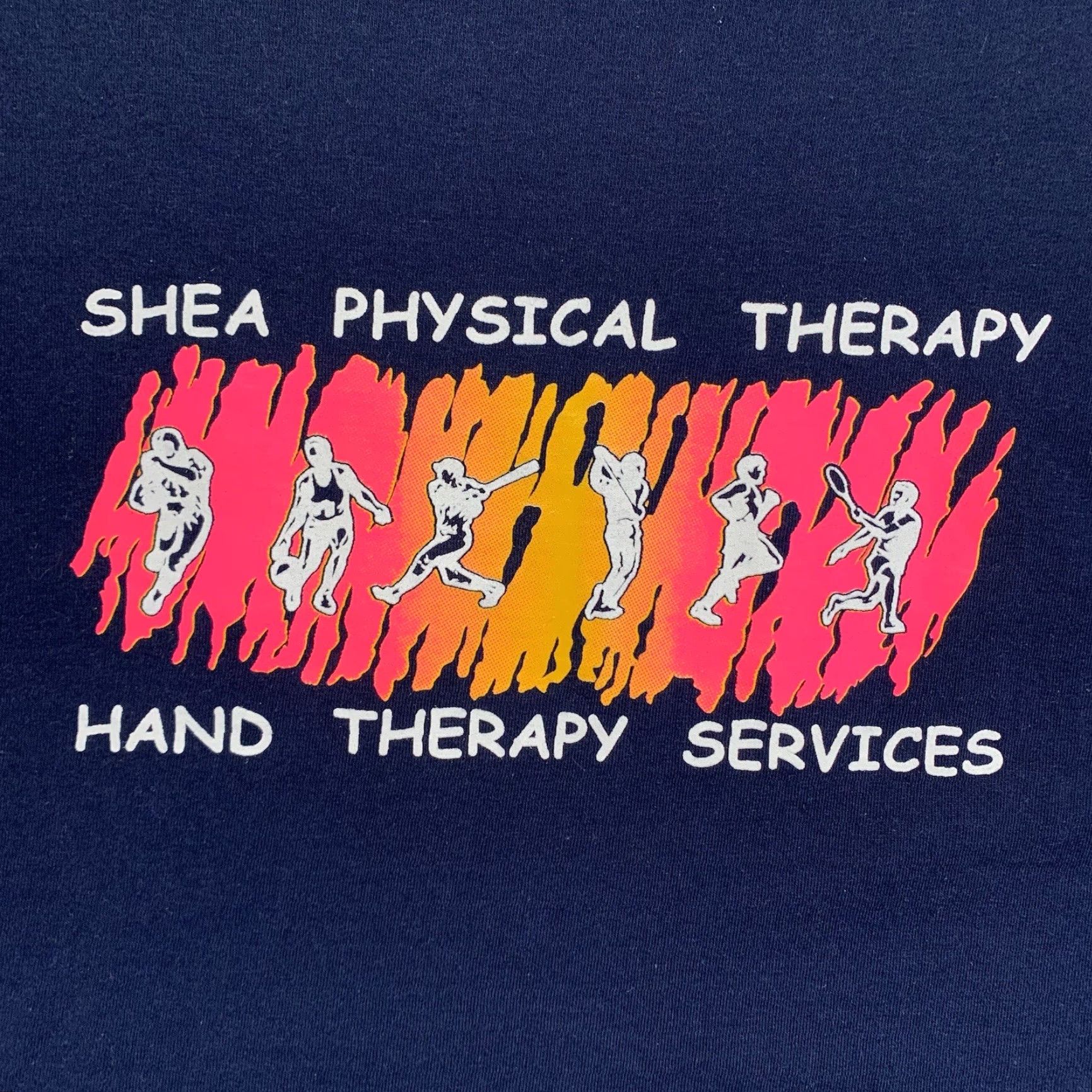 Gildan VINTAGE Gildan Men’s T-Shirt Short Sleeve Crew Neck Cotton Blend Navy Blue 80s 90s Physical Therapy Graphic Print Size US M / EU 48-50 / 2 - 2 Thumbnail