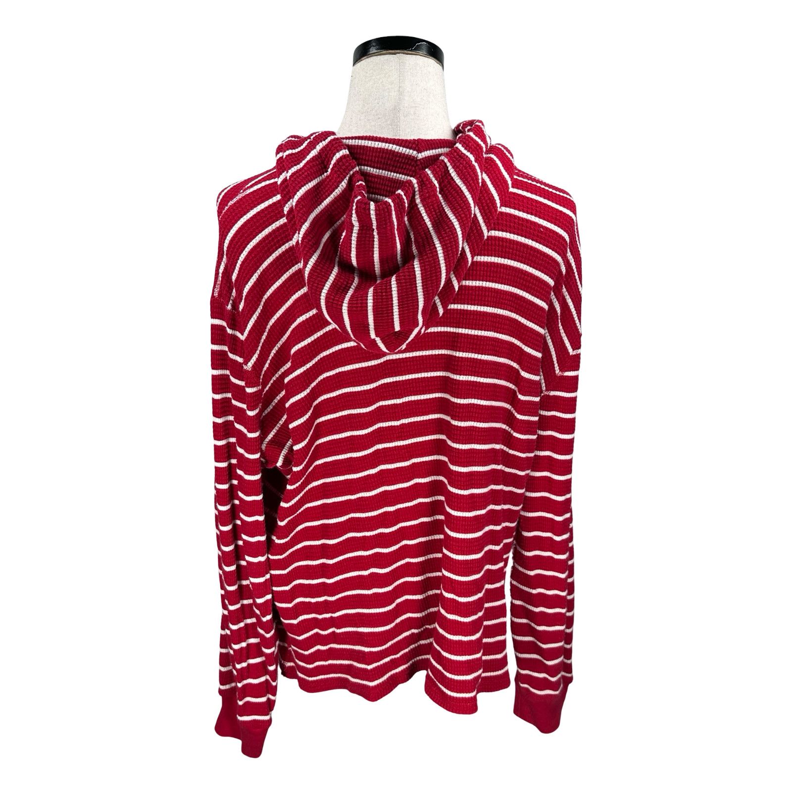 Polo Ralph Lauren Polo Ralph Lauren Henley Hoodie Mens XL Red White Striped Size US XL / EU 56 / 4 - 4 Thumbnail