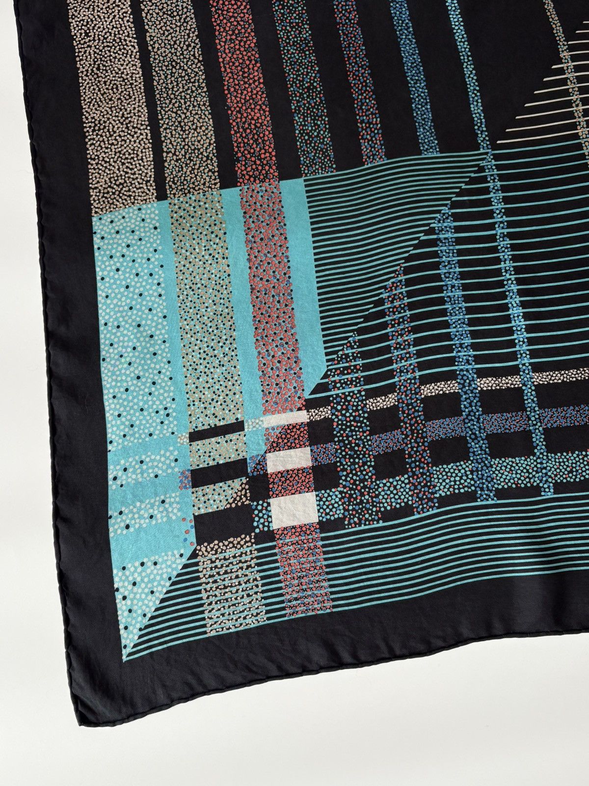 Christian Dior Monsieur Christian Dior Vintage Silk Striped Scarf Blue Black Scarves Size ONE SIZE - 3 Thumbnail